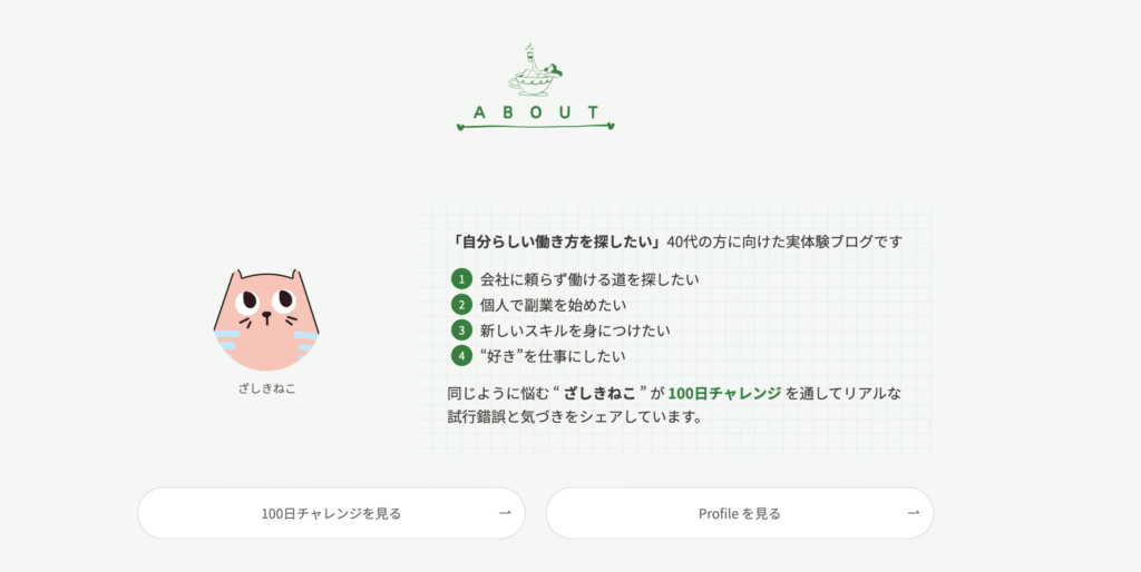 追加したAboutコーナーのイメージ